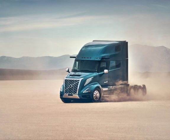 Volvo VNL truck demonstrating enhanced aerodynamic design.