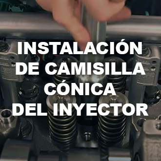 Instalación de camisilla cónica del inyector