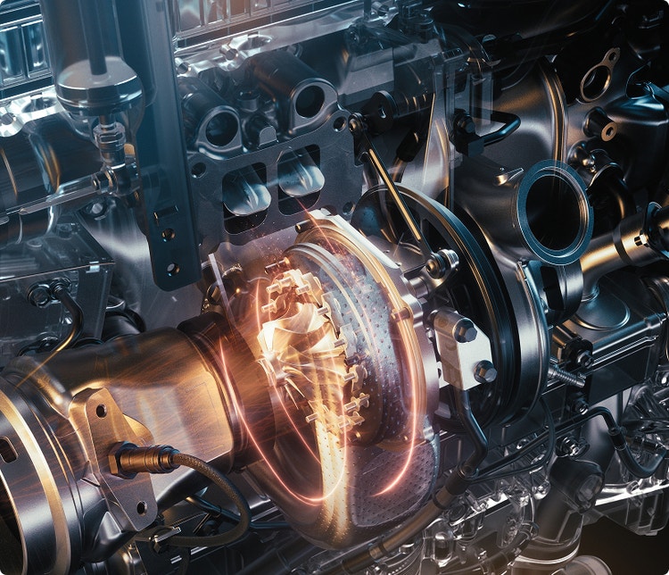 A closeup look at the Volvo D13 engine. Reduced NOx emissions and an enhanced aftertreatment system help the new Volvo D13 meet demanding emissions requirements without sacrificing vocational capability.