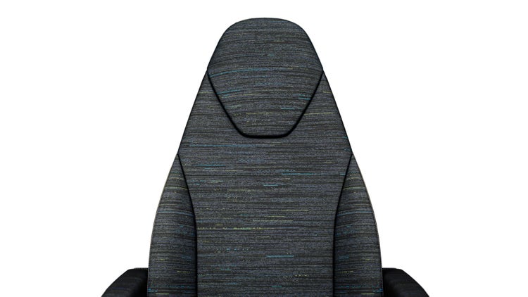 One of the seating option available in the Volvo VNX. Gray color.