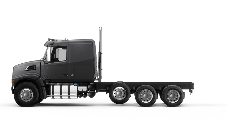 Side view of a Volvo VHD 400 AF truck chassis