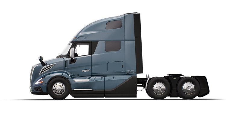 Side profile of a Volvo VNL 660.