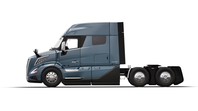 Side profile of a Volvo VNL 640.