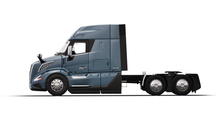 Side profile of a Volvo VNL 440.
