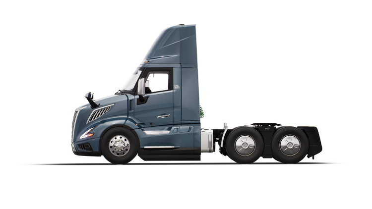 Side profile of a Volvo VNL 300.