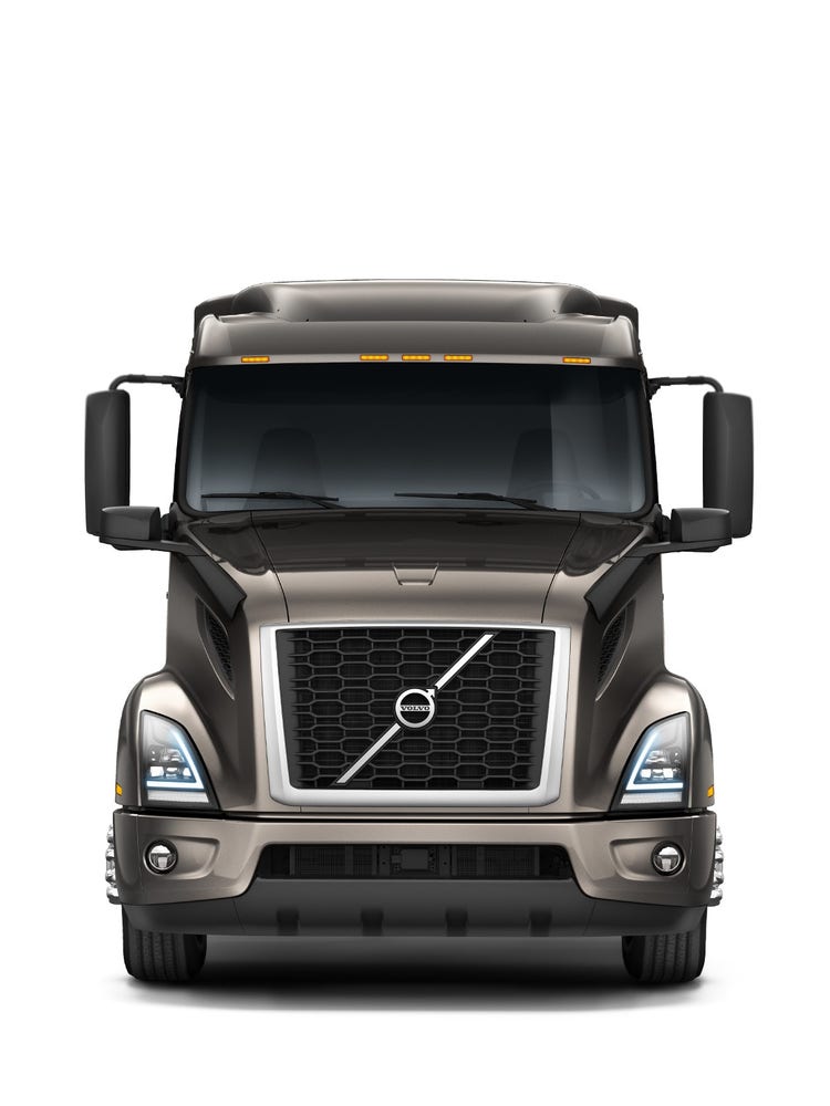 Front view of a Volvo VNR 640 truck.