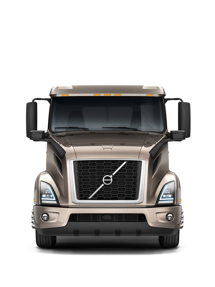 Front view of a Volvo VNR 300 truck.