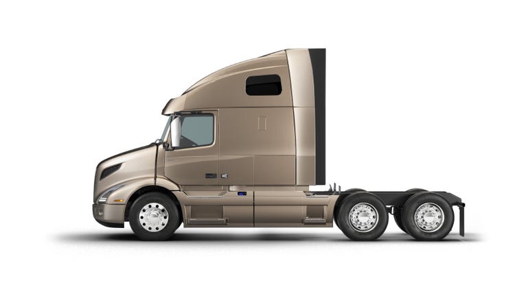 Side profile view of a Volvo VNR 660 truck.
