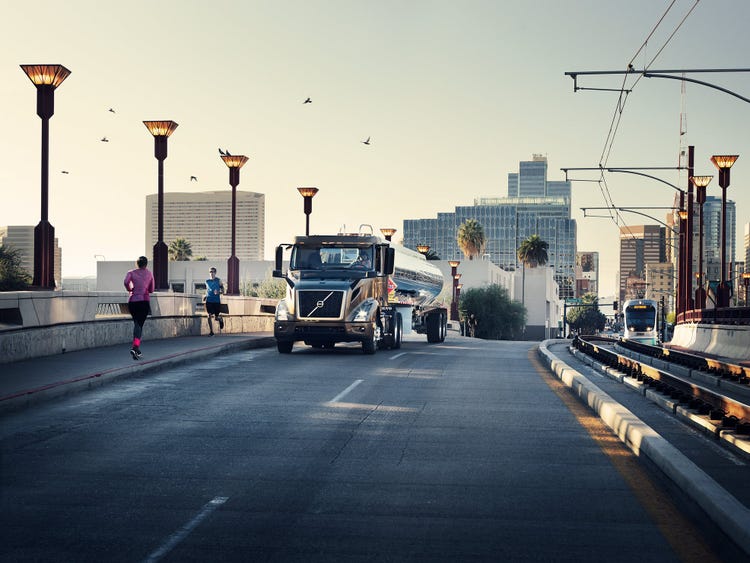 Volvo Truck VNR on a bridge
